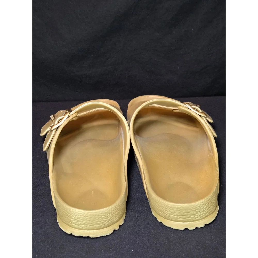 Birkenstock Arizona Birko Flor‎ Sandals Gold Metallic Unisex Size 42 EU 9 US Men